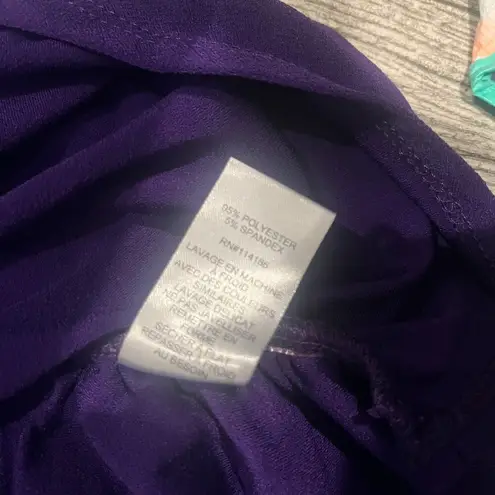 Womens Purple Blouse With Gems/ Diamonds Short Sleeves Size 3X Studded