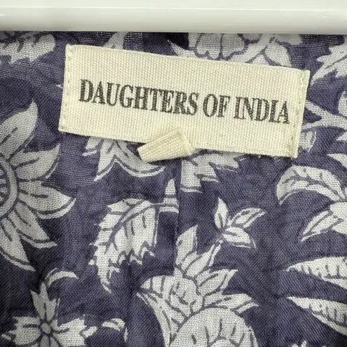 Daughters Of India Kyra Midi Dress Blue Iris S Floral Cottage Beach Resort Relax