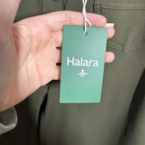 Halara High Waisted Straight Leg Button Pants XS Olive Green Forest Night NWT