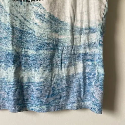 American Apparel  Planet Hollywood Blue White Tie Dye Sleeveless Tank Top Large