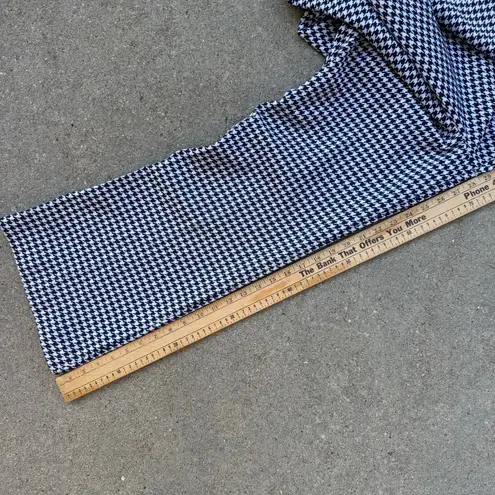 Vintage Joyce Houndstooth tiny plaid check double knit polyester pull on pants Black Size L