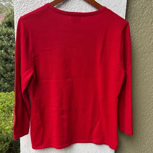 Vintage Red CB Studio Sequin Beaded Christmas Wreath Top Size undefined