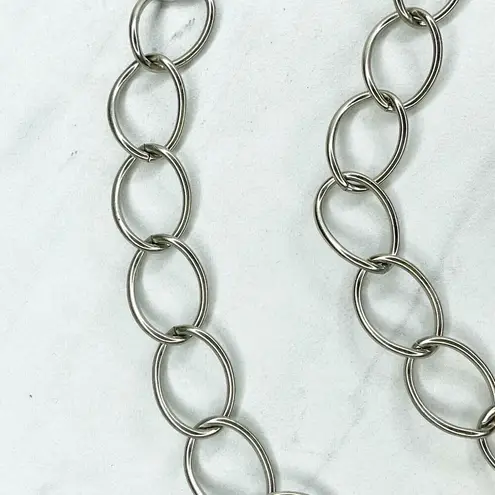 Silver Tone Simple Ball Charm Metal Chain Link Belt Extra Small/Small (XS/S) ✨