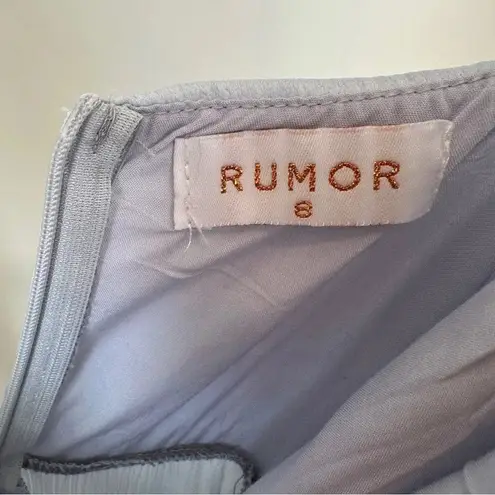 Rumor Light Blue Belted Flared Ruffle Bottom Mini Dress SZ Small