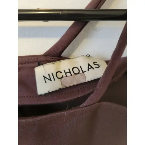 RTR sz 4 Nicholas Jalena high waist strap straight leg brown dress pants cutout