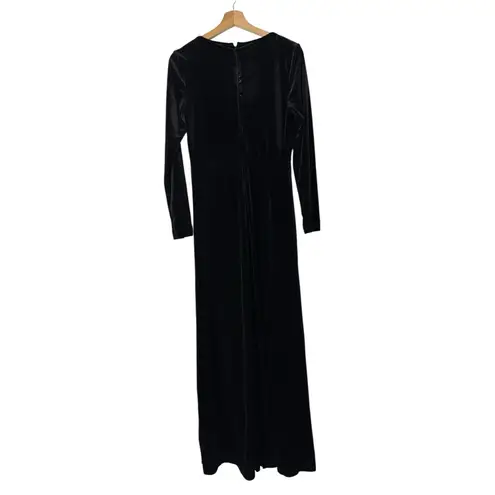 Love by Design Black Velvet Long Sleeve Formal Maxi Dress L
