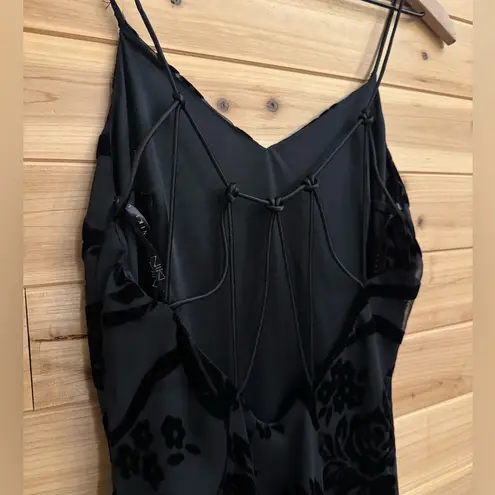 Vintage Niki Livas Small Whimsigoth Fairy Burnout Black Velvet Strappy Prom Gown