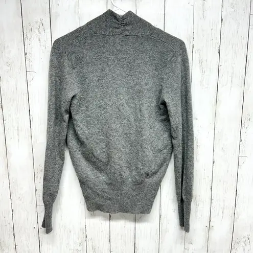 Neiman Marcus Sweater Women Size S Cashmere Faux Wrapped Grey Long Sleeve