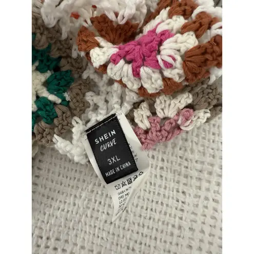 Crochet Multicolor Cropped Tank Top Boho Festival 3XL Granny Square Size undefined