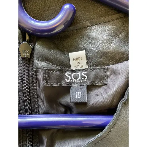 Vintage VTG SAS Sportswear Black Leather Dress Cowgirl Western Retro Femme 10