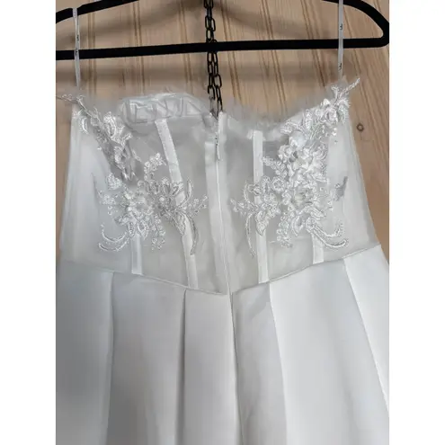 Lulus NWT  Eternal Gratitude White Floral Embroidered Strapless Maxi Dress Sz S