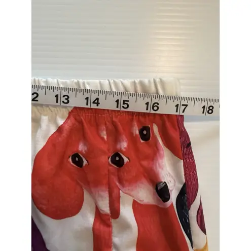 Dog Print Pants Colorful Dachshund Lounge Pajama Bottoms Elastic Unisex Sz L Art White Size L