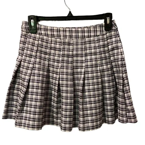 Full Tilt  Lavender Plaid Pleated Mini Skirt Size S