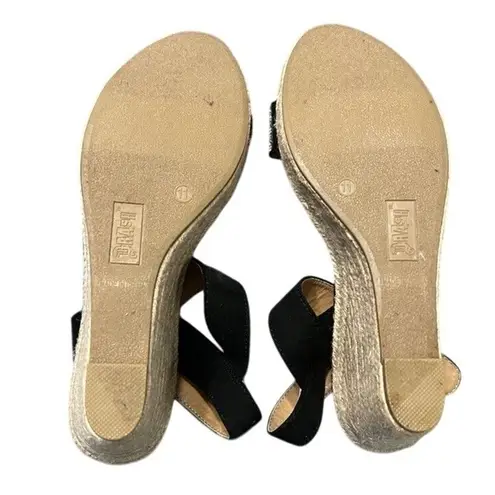 Brash  Women 11 Rhinestones Wedge Platform Heel Black‎ Open Toe Sandals  Party