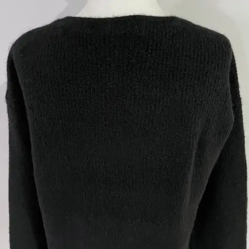 VERO MODA New Ruffle Cuff Sweater Long Sleeve V-Neck Pullover Black