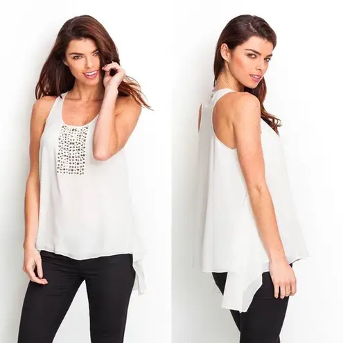 Guess  Shark-bite Embellished Top