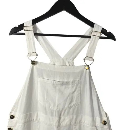 Stoney Clover Lane x Target Linen Blend Overalls Women's M White Pockets - Image 5