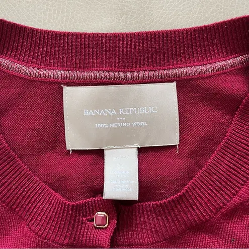 Banana Republic  Merino Wool Cardigan in Red, Size Small