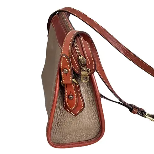 Dooney & Bourke Vintage  Taupe Pebble Leather ‘Large Zip Top’ Crossbody Bag