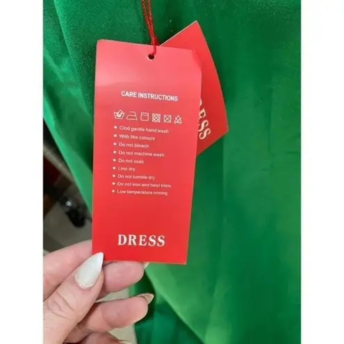 None Women's Party Prom Dress Elegant Emerald Green Halter Backless Long Dress