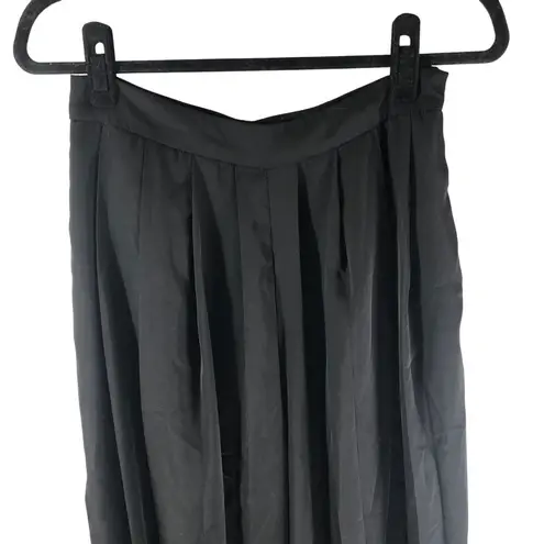 JLux Label Womens Pants High Rise Pleated Pockets Satin Wide Leg Black M Size M