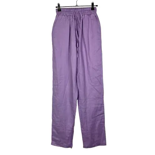 Beulah  Lilac Purple Straight Leg Linen Pants S