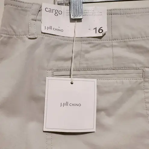 JJILL CHINO CARGO SOAPSTONE PANTS PLUS SIZE 16 Tan