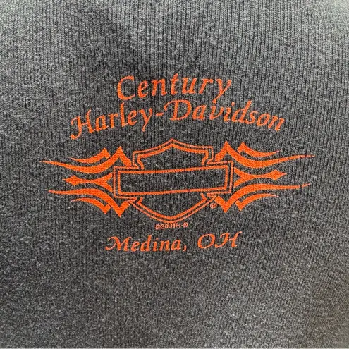 Vintage Century Harley Davidson Medina Ohio Ringer Tee Y2K 2001 Biker Motorcycle Black Size L