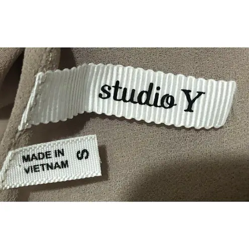 Studio Y Studio-Y ~ Sleeveless Sequin Top ~ Key Hole Back Ties ~ Brown ~ Size Small