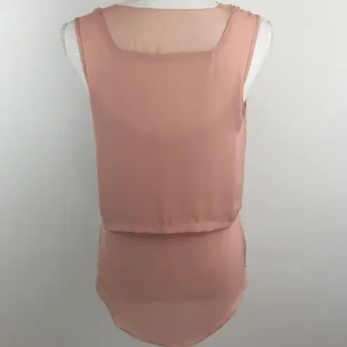 BECKEN 100% SILK FLOWY TOP W/OVERLAY Size L