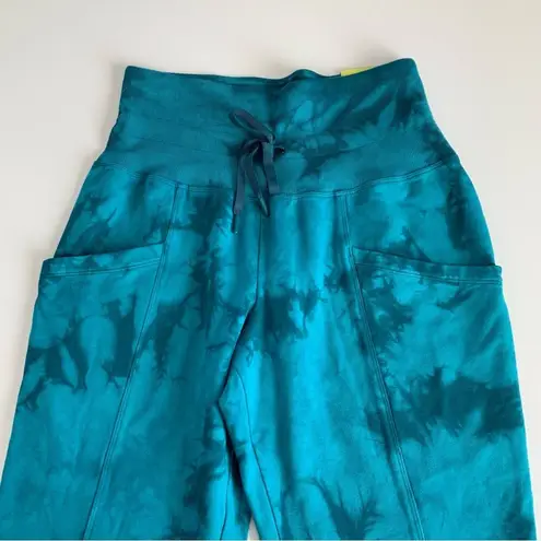 All In Motion  Teal Green Tie Dye High Rise Ribbed Jogger Loungewear Sweatpants