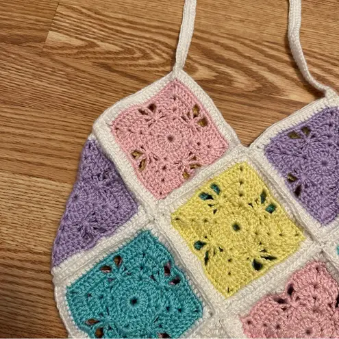 Handmade Pastel Crochet Knit Ba White