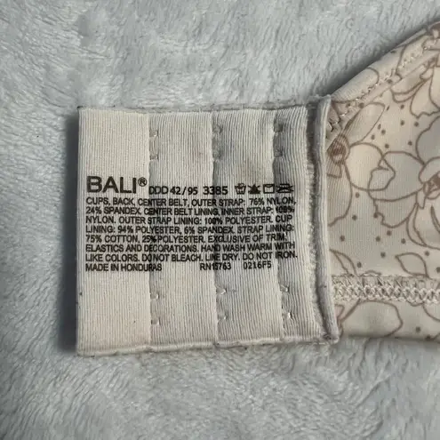 Bali Passion for Comfort Minimizer Underwire Bra Flower Dot Print Size 42DDD