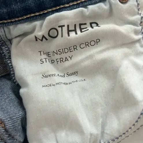 Mother The Insider Crop Step Fray Flared Jeans Size 27