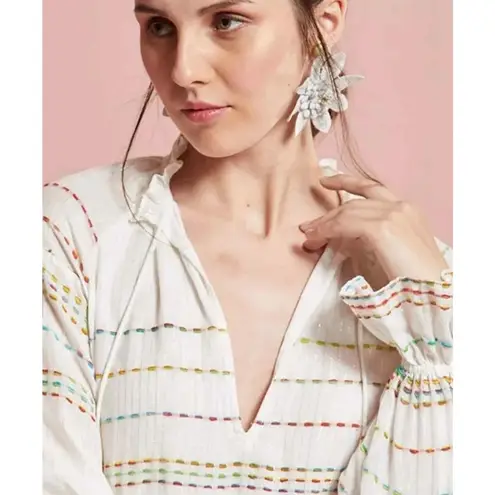 Hemant and Nandita Multicolor Thea Pom-Pom & Lace Dress Size Small