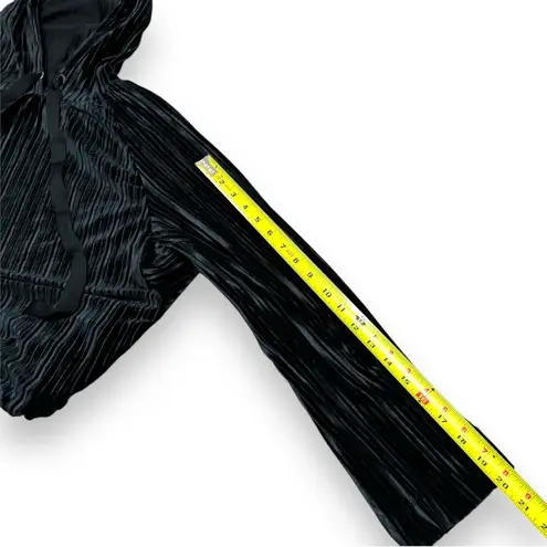 Rachel Roy Black Velvet Oversized Hoodie Sweatshirt - Small