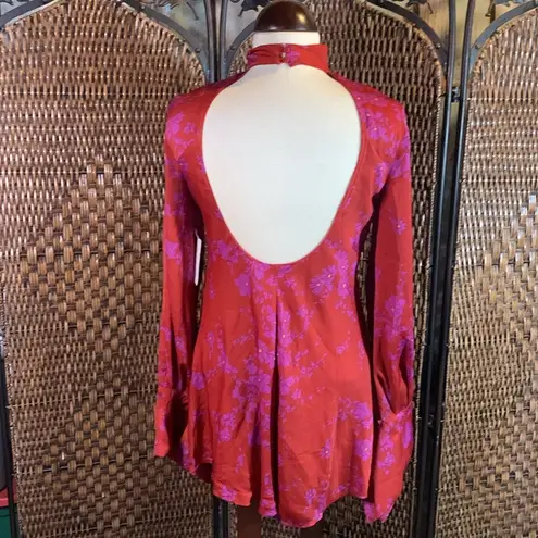 Free People NWT  Romantic Combo Red and Purple Dress Size XS