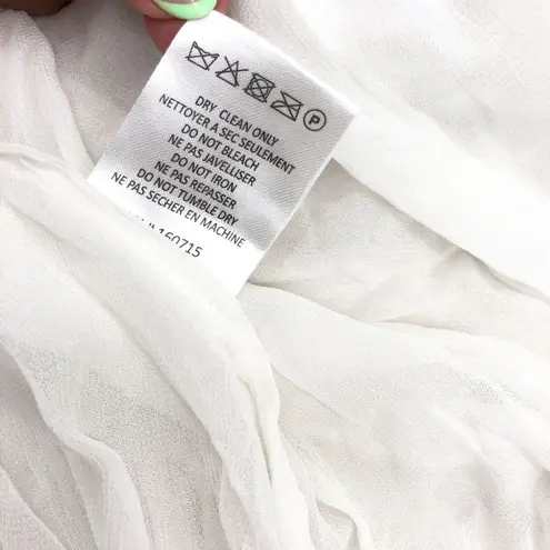 RETROFETE CHLOE EMBELLISHED SILK CHIFFON DRESS WHITE XS