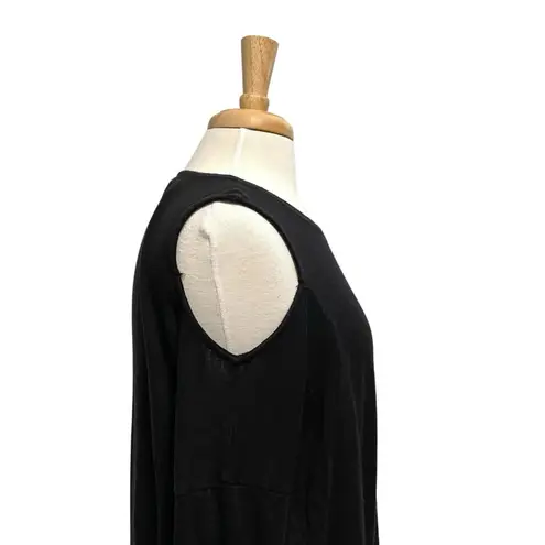 AllSaints Cold Shoulder Knit Sweater Mini Dress Long Sleeve Black size Large