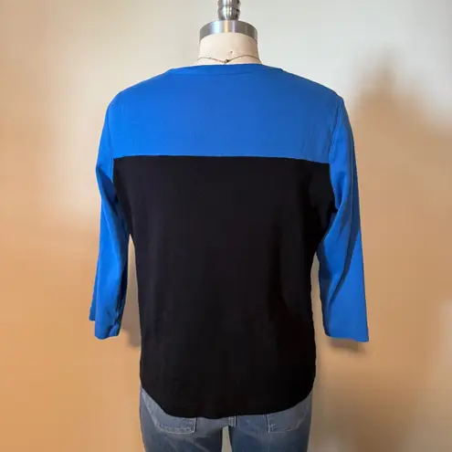 kim rogers Black and Blue 3/4 Sleeve Tshirt