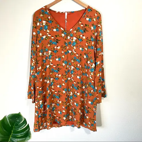 Pinkblush Rust Floral Printed V-Neck Chiffon Maternity Dress NWT Size Medium