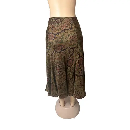 Ralph Lauren  Satin Paisley Skirt  Size 8