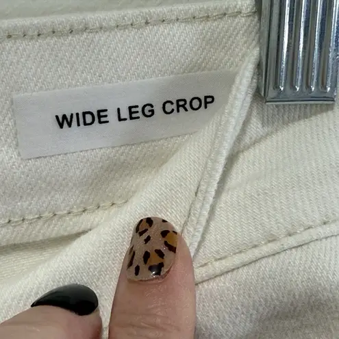 Judy Blue Don't Be Salty High Rise Wide Leg Cropped Jeans Size 14W White Stretch