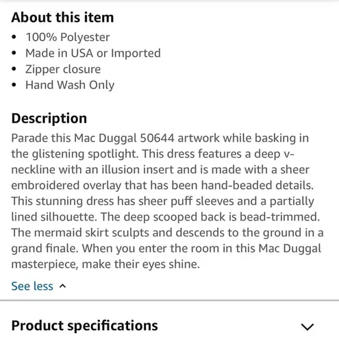 Mac Duggal NEW 50644 Lace Dress Gala Wedding Formal Evening Trumpet Gown Ball