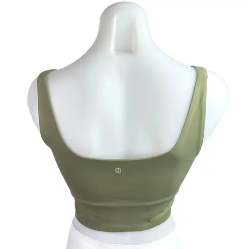 All Access Women's Green Sleeveless Square Neck Cami Sports Bra Crop Tank Top S