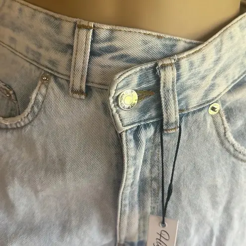 Highway Jeans Factory Distressed Ripped Light Blue Wide Leg Denim Size 3 NWT