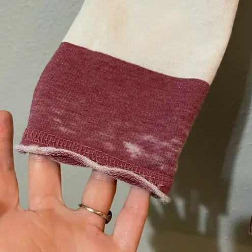 Jacks Oversized Maroon Striped Round Neck Long Sleeve Blouse Top Size X Small