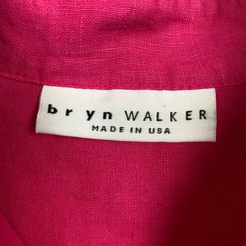 Bryn Walker Hot Pink Linen Button Up Shirt Sz.XL
