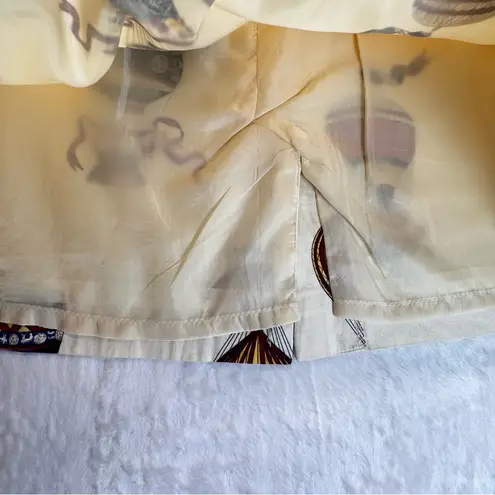 Talbots  Petites Cream Hot Air Ballon Straight Mini Skirt Novelty Made in USA 12P