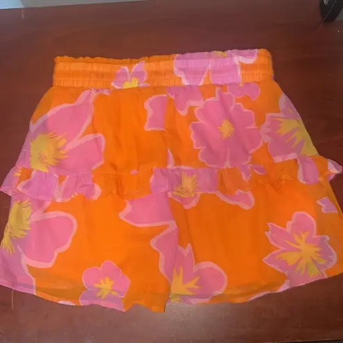 White Birch Shorts Women’s Large Floral Ruffle High Waisted flowy tiered y2k